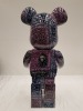 1 X BOXED BEARBRICK A BATHING APE 1ST SHARK BLACK BANDANA 1000% - COLLECTABLE ART FIGURES - 70 CM HEIGHT - 3