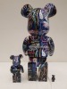 1 X SET OF 3 BEARBRICK MEDICOM JEAN MICHEL BASQUIAT *7 1000% - LARGE 70 CM / MEDIUM 30 CM / SMALL 7 CM - COLLECTABLE ART FIGURES - ( NO ORIGINAL BOX ) - 2