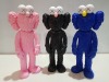 1 X SET OF 3 KAWS COMPANION MODEL ART 13 INCH HEIGHT - IN PINK / BLUE / BLACK - COLLECTABLE ART FIGURES - 3