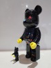 1 X SET OF 2 BEARBRICK MEDICOM PAC-MAN MULTI - 40TH ANNIVERSARY FOR THE GAME - 100% / 400% SIZING - BLACK - COLLECTABLE ART FIGURES - (NO BOX ) - 3