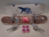 7 X BRAND NEW MIXED SKATEBOARD LOT CONTAINING 2 X ZERO COLE AND INTO THE WILD DECKS/BOARD 4 X WHEEL TRUCKS WITH WHEELS