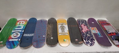 10 X BRAND NEW SKATEBOARD DECKS/BOARDS I.E MALTO 93 - SK8MAFIA - PARLAH - ENJOI - WKND ETC