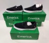 5 X BRAND NEW MIXED SHOE LOT CONTAINING EMERICA WINO G6 SLIP ON SHOES IN BLACK / WHITE ( IN SZES UK JNR 11 / 13 / 1 / 3 / 4 )