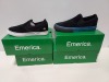 4 X BRAND NEW MIXED SHOE LOT CONTAINING EMERICA G6 WINO SLIP ON SHOES IN BLACK / WHITE IN SIZES UK JNR UK 12 / UK 2 / UK 5 ) ( ADULT SIZE UK 7 )