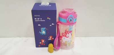 60 X BRAND NEW EONO KIDS WATER BOTTLE 420ML IN PINK