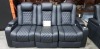 1 X 3 SEATER VALENCIA TUSCANY CONSOLE EDITION CINEMA SOFA - INCLUDES LED AMBIENT BASE LIGHTING / POWER HEADRESTS / TRAY TABLE / ARMREST STORAGE / DRINK COOLER / FULLY RECLINING WALL HUGGING DESIGN / BACK AND LEG MASSAGE / PLUG AND USB CHARGING PORTS