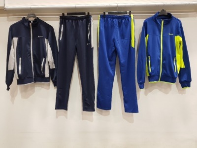 10 X BRAND NEW TBY SPORTS FULL TRACKSUIT IN BLACK, BLUE AND NAVY IN MIXED SIZES TO INCLUDE S, M AND 2XL