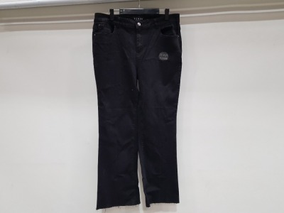20 X BRAND NEW DENIM BLACK CROPPED BOOTCUT JEANS IN MIXED SIZES TO INCLUDE UK 8 AND 16
