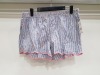 124 X BRAND NEW GEORGE STRIPE PRINT SHORTS IN SIZES 12-14