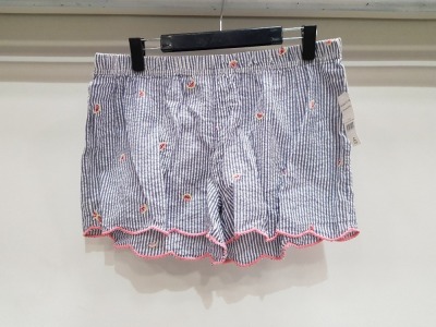 190 X BRAND NEW GEORGE STRIPE PRINT SHORTS IN MIXED SIZES TO INCLUDE SIZES 12-14 AND 16-18