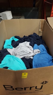 APPROX 300 NEW CLOTHING LOT CONTAINING JUMPERS, CARDIGANS,- IN VARIOUS COLOURS IE. GREY, BLUE, AND VARIOUS SIZES - ONE PALLET BOX ( PLEASE NOTE SOME ITEMS BEEN DE-LABELLED )