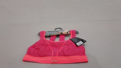 54 X BRAND NEW LADYS SHOCK ABSORBER ULTIMATE RUN BRAS IN SIZES 32A , 34A COLOUR PINK AND SALMON