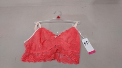 49 X BRAND NEW PRETTY POLY BRALETTE SIZES SMALL COLOUR PINK