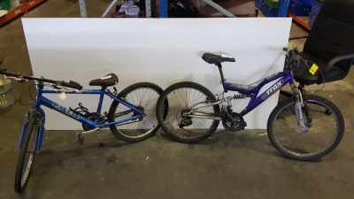 2 X KIDS MOUNTAIN BIKES TO INCLUDE 1 X TRAX SIZE 37CM , 1X RALEIGH MAX SIZE 38CM