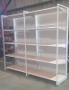 1 X 2 SECTION 5 TIER SHELVING UNIT (2.4m H x 2.55m W x 0.7m D) (3 UPRIGHT COLUMNS & 10 SHELVES WITH WOOD BOARDS & 3 OUTRIGGES)