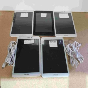 5 X PIECE MIXED TABLET LOT CONTAINING - 4X ARCHOPS 16GB - 1X ASUS 16GB STORAGE ALL WITH CHARGER CABLES