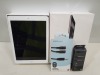 1 X BOXED APPLE IPAD AIR 16GB STORAGE - CHARGER - STEREO SPLITTER 3.5MM JACK CABLE
