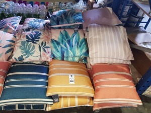 25 X BRAND NEW THE OUTDOOR LIVING CUSHIONS IN VARIOUS STYLES COLOURS