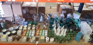 100 X BRAND NEW MIXED PREMIER GARDEN LOT CONTAINING - VARIOUS CANDLES - ARTIFICIAL CACTI - WATERING CANS - LANTERNS - LED ANCHOR - PYRAMID STYLE CANDLE HOLDER ETC (LOAD7 PALLET21)