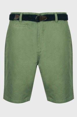 10 X BRAND NEW TOKYO LAUNDRY MENS NEVADO CHINO SHORTS WITH BELT SIZE SMALL IN GREEN