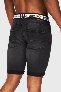 10 X BRAND NEW CROSSHATCH STRETCH DENIM BLACK WASH BELTED KNEE LENGTH SHORTS - W32 - 34 -36 -38