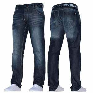 9 X BRAND NEW CROSSHATCH EMBOSSED TECHNO JEANS WITH BELT IN MIXED SIZES