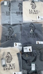 6 X BRAND NEW LUKE 1977 MIXED LOT CONTAINING LUKE T-SHIRTS - LUKE ZIP FUNNEL NECK SWEATSHIRTS - LUKE JOGGERS ETC