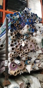 APPROX 150 X PART ROLLS & ENDS OF FABRIC IN VARIOUS COLOURS AND PATTERNS ( IN A STILLAGE - NOT INCLUDED )