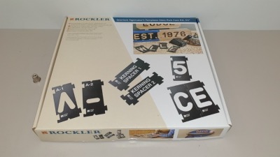 5 X BRAND NEW 3-3/8" INTERLOCK SIGNMAKERS TEMPLATES (PROD CODE 490702) RRP £97.53 EACH (EXC VAT) - SET CONSISTS 40 LETTERS, 3 SPACERS, 2 OF EACH NUMBERS, 9 COMMON SYMBOLS - IN 1 CARTON
