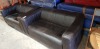 2 X USED LEATHER LOOK 2 SEATER COUCHES (140 CM WIDTH / 85 CM DEPTH / 70 CM HEIGHT )