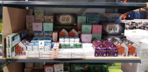 APPROX 100 X FACTORY SEALED TISSUE BOXES / TISSUE MULTIPLE PACKS IN VARIOUS SIZES & DESIGNS - MAINLY SUPERMARKET, CASH & CARRY & PHARMACY BRANDED (NOTE: THESE ARE FACTORY APPROVAL SAMPLES- BATCH NUMBER & DATE MARKED BUT IDEAL FOR END USER)