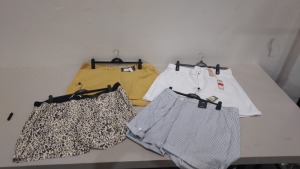 40 X BRAND NEW M & S WOMENS SHORTS STYLES INCLUDE - DEMIN WHITE, BLUE AND WHITE STRIPE , LEOPARD PRINT ETC - SIZES INCLUDE - UK 12 / 10 / 6 / 18 / 16 / 14/ 20 / 8