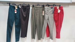 30 X BRAND NEW M & S MIXED JEAN / TROUSERS WOMEN'S STYLES INCLUDE - DENIM RED , DENIM BLUE , WHITE AND BLACK LINED , CHEQUERED GREY BLUE ETC - SIZES INCLUDE UK - 14 / 18 / 10 / 6 / 8 /