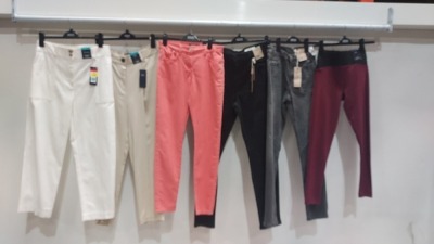 30 X BRAND NEW M & S MIXED JEAN / TROUSERS WOMEN'S STYLES INCLUDE - DEMIM BLACK , DEMIN BLUE , WHITE , PEACH, ETC - SIZES INCLUDE UK - 14 / 10 / 6 / 8 /