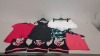 40 X BRAND NEW M & S WOMEN'S SPORTSWEAR MIXED LOT CONTAINING TANK TOP, SPORTS, BRA SHORTS , TOPS , TRACKSUIT BOTTOMS, STYLES INCLUDE - WHITE , PINK BLUE , ORANGE AND BLACK ETC SIZE- UK SMALL MEDIUM LARGE