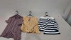 28 X BRAND NEW M & S MIXED WOMEN'S OPEN KNIT TOPS AND JUMPERS STYLES INCLUDE YELLOW , GREEN, ORANGE AND WHITE , BLACK AND YELLOW LINED ETC SIZES INCLUDE - UK 10 / 12 / 18 / 8