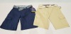 13 X BRAND NEW WEARFIRST BELTED SHORTS IN 1 X NAVY AND 12 X BROWN IN SIZES 32