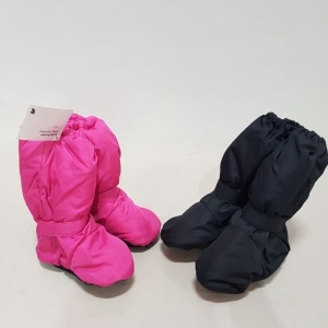 18 X BRAND NEW BABY FUTTER BABY FOOTSIES IN BLACK AND PINK SIZE 2-3