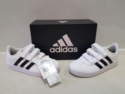 5 X EX DISPLAY ADIDAS VL COURT 2.0 CMF TRAINERS IN SIZES UK 11.5 - 12.5 - 13.5