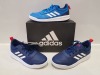 5 X EX DISPLAY ADIDAS TENSAUR K TRAINERS IN 4 X DARK BLUE AND 1 X BLUE IN SIZES UK 4-5-7