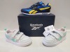 7 X EX DISPLAY REEBOK TRAINER LOT CONTAINING REEBOK ROYAL CL JOG 2.0 - REEBOK ROYAL PRIME 2.0 IN SIZES UK 2 - 4.5 - 5