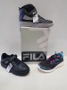 8 X EX DISPLAY FILA TRAINER LOT CONTAINING FILA B TRAINERS - FILA HIGH FUR TRAINERS - FILA JADEN PU TRAINERS - FILA JOY TRAINERS IN VARIOUS SIZES