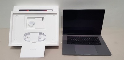 1 X BRAND NEW APPLE MACBOOK PRO ( MODEL : A2485) / 16 INCH SCREEN / APPLE M1 PRO CHIP / 16 GB UNIFIED MEMORY / 512GB SSD / WITH BOX AND CHARGER