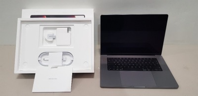 1 X BRAND NEW APPLE MACBOOK PRO ( MODEL : A2485) / 16 INCH SCREEN / APPLE M1 PRO CHIP / 16 GB UNIFIED MEMORY / 512GB SSD / WITH BOX AND CHARGER