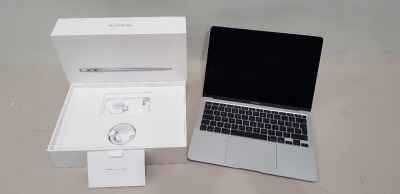 1 X BRAND NEW APPLE MACBOOK AIR ( MODEL A2337) / 13 INCH SCREEN / APPLE M1 CHIP / 8 GB UNIFIED MEMORY / 256GB SSD - WITH BOX AND CHARGER