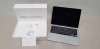 1 X BRAND NEW APPLE MACBOOK AIR ( MODEL A2337) / 13 INCH SCREEN / APPLE M1 CHIP / 8 GB UNIFID MEMORY / 256GB SSD - WITH BOX AND CHARGER