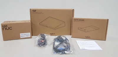 1 X BRAND NEW LOGITECH TAP TOUCH CONTROLLER WITH CAT5E KIT INCLUDES ALL POWER LEADS / 1 X TAP PC MOUNT / 1 X INTEL NUC KIT