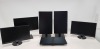 6 PIECE MIXED MONITOR LOT CONTAINING 4 X LG NO BEZEL MONITORS ( 24BL650C-B ) 3 ARE ON ADJUSTABLE AND ROTATABLE STANDS / 2 X ASUS MONITORS ( VC239) WITH STANDS