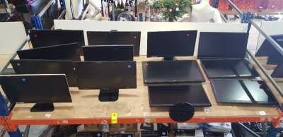 13 PIECE MIXED MONITOR LOT CONTAINING AOC / HANNS-Q / LG ETC - ALL IN MIXES SCREEN SIZES