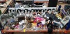 80 X BRAND NEW MIXED HALLOWEEN LOT CONTAINING VARIOUS HALLOWEEN THEMED ITEMS INCLUDING SPOOKY HANGING DOLLS WITH KNIFE'S , 54 CM LED LIT BRIDE ZOMBIES , HANGING DISPLAY DRAGON , PUMPKIN LIGHTS , 1.8 SPIDER'S WEB WITH GHOST SKELETON , PARTY HATS , ETC ON A